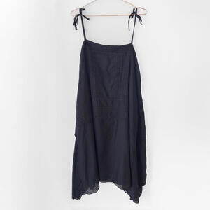 NWT J. Crew Black Handkerchief Asymmetrical Midi Dress Size XL